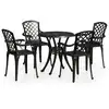 vidaXL 5-tlg. Bistro-Set Aluminiumguss Schwarz