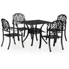 vidaXL 5-tlg. Bistro-Set Aluminiumguss Schwarz