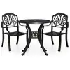 vidaXL 3-tlg. Bistro-Set Aluminiumguss Schwarz