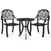 vidaXL 3-tlg. Bistro-Set Aluminiumguss Schwarz