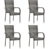 vidaXL 5-tlg. Garten-Essgruppe Poly Rattan Grau