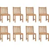 vidaXL Gartenstühle 8 Stk. mit Kissen Massivholz Teak