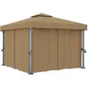 vidaXL Pavillon mit Vorhang 3x3 m Taupe Aluminium