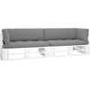 2-Sitzer-Palettensofa Weiß Imprägniertes Kiefernholz