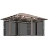 vidaXL Pavillon mit Moskitonetz & LED-Lichterkette 4x3x2,73 m Taupe