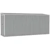 vidaXL Anbauschuppen Grau 118x382x178 cm Verzinkter Stahl