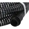vidaXL Saugschlauch mit Messing-Anschlüssen Schwarz 1,1" 25 m PVC