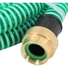 vidaXL Saugschlauch mit Messing-Anschlüssen Grün 1,1" 25 m PVC