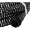 vidaXL Saugschlauch mit Messing-Anschlüssen Schwarz 1,1" 3 m PVC