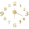 vidaXL Wanduhr 3D-Wanduhr Modernes Design Golden 100 cm XXL