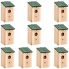 vidaXL Vogelhaus Vogelhäuser 10 Stk. Tanne Massivholz 12x12x22 cm