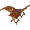 vidaXL Sonnenliege mit Tisch und Auflage Massivholz Akazie