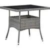 vidaXL 5-tlg. Garten-Essgruppe Grau Poly Rattan und Glas