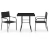 vidaXL 3-tlg. Garten-Essgruppe Poly Rattan Schwarz