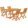vidaXL 5-tlg. Garten-Essgruppe Massivholz Teak