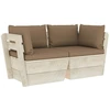 vidaXL Garten-Palettensofa 2-Sitzer mit Kissen Fichtenholz