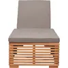 vidaXL Sonnenliege mit Dunkelgrauem Kissen Teak Massivholz