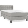 vidaXL Boxspringbett mit Matratze Hellgrau 80x200 cm Stoff