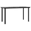 vidaXL Garten-Esstisch Schwarz 200x100x74 cm Stahl und Hartglas