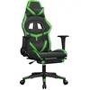 vidaXL Gaming-Stuhl mit Massage & Fußstütze Schwarz & Grün Kunstleder