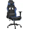 vidaXL Gaming-Stuhl mit Massage & Fußstütze Schwarz & Blau Kunstleder