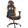 vidaXL Gaming-Stuhl mit Massage & Fußstütze Schwarz Orange Kunstleder