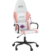vidaXL Gaming-Stuhl mit Massagefunktion Weiß und Rosa Kunstleder