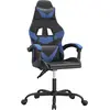 vidaXL Gaming-Stuhl Drehbar Schwarz und Blau Kunstleder
