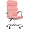 vidaXL Bürostuhl mit Liegefunktion Rosa Kunstleder