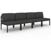 vidaXL Gartensofa 4-Sitzer mit Kissen Aluminium Anthrazit