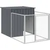 vidaXL Hundehütte mit Auslauf Anthrazit 110x201x110cm Verzinkter Stahl...