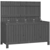 vidaXL Gartentruhe Grau 121x55x64 cm Massivholz Kiefer