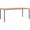 vidaXL Gartentisch mit Holzplatte Grau Poly Rattan & Massivholz Akazie