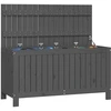 vidaXL Gartentruhe Grau 115x49x60 cm Massivholz Kiefer