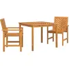 vidaXL Garten Essgruppe 3 Stk. Braun Massivholz Akazie