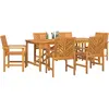 vidaXL Garten Essgruppe 7 Stk. Braun Massivholz Akazie