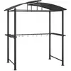 vidaXL Grillpavillon mit Seitenregalen Anthrazit 210x114x230 cm Stahl