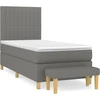 vidaXL Boxspringbett mit Matratze Dunkelgrau 90x200 cm Stoff