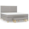 vidaXL Boxspringbett mit Matratze Hellgrau 180x200 cm Stoff
