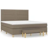 vidaXL Boxspringbett mit Matratze Taupe 180x200 cm Stoff