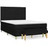 vidaXL Boxspringbett mit Matratze Schwarz 140x190 cm Stoff