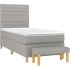 vidaXL Boxspringbett mit Matratze Hellgrau 90x200 cm Stoff