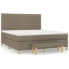 vidaXL Boxspringbett mit Matratze Taupe 160x200 cm Stoff