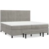 vidaXL Boxspringbett mit Matratze Hellgrau 200x200 cm Samt