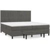 vidaXL Boxspringbett mit Matratze Dunkelgrau 200x200 cm Samt