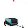vidaXL Fahrradanhänger Schwarz und Blau 30 kg Eisen