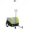 vidaXL Fahrradanhänger Schwarz und Grün 45 kg Eisen