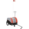 vidaXL Fahrradanhänger Schwarz und Orange 30 kg Eisen