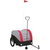 vidaXL Fahrradanhänger Schwarz und Rot 45 kg Eisen
