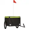 vidaXL Fahrradanhänger Schwarz und Grün 45 kg Eisen